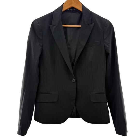 Theory Wool Slim Fit Good Wool Single Button Blazer Black Single Vent Size 6 - Picture 2 of 12